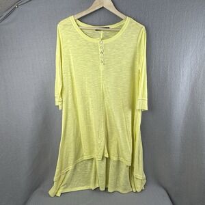 Urban CoCo  Tunic Top Womens Size XXL Yellow Swim Cover 100 % Cotton